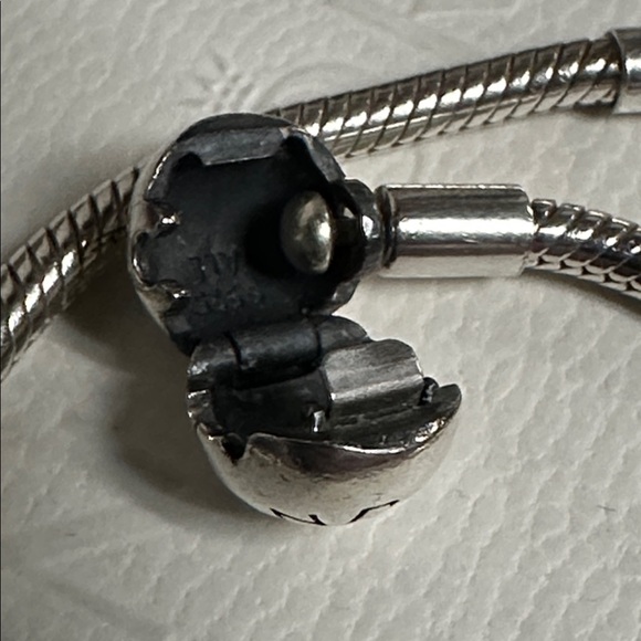Pandora great shape s925 ALE Moments ball circle clasp snake chain bracelet - Picture 5 of 5